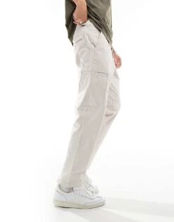 Jack & Jones Bill Wide Fit Concealed Pocket Cargo In Beige For Men Moonbeam -Men Style Shop 206415935 4