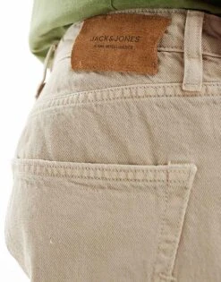 Jack & Jones Chris Straight Jean In Beige Wash For Men Moonbeam -Men Style Shop 206431872 4
