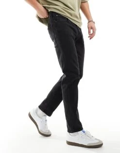 Jack & Jones Chris Straight Jean In Dark Blue Rinse Wash For Men Blue Denim -Men Style Shop 206431906 5