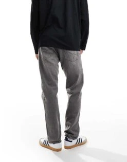 Jack & Jones Chris Straight Jean In Grey Wash For Men Grey Denim -Men Style Shop 206431938 4