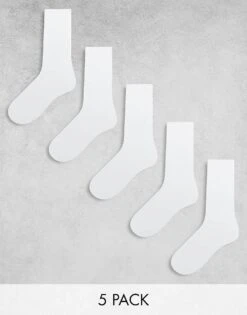 Jack & Jones 5 Pack Tennis Socks In White For Men -Men Style Shop 206431970 1 white 1