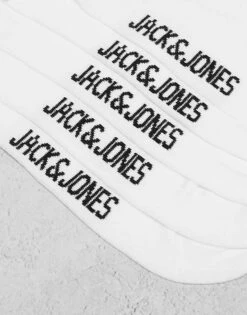 Jack & Jones 5 Pack Tennis Socks In White For Men -Men Style Shop 206431970 3