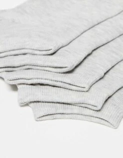 Jack & Jones 5 Pack Trainer Socks In Light Grey Marl For Men Light Grey Melange -Men Style Shop 206431979 3