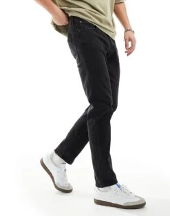 Jack & Jones Mike Tapered Jean In Black Wash For Men Black Denim -Men Style Shop 206432000 3