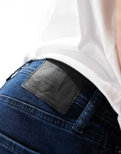 Jack & Jones Liam Skinny Jean In Dark Blue Wash For Men Blue Denim -Men Style Shop 206432027 4