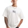 Jack & Jones Oversized Crane Chest Print T-shirt In White For Men Egret -Men Style Shop 206455620 1 egret