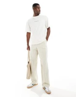 Jack & Jones Oversized Great Outdoors Back Print T-shirt In Light Grey For Men Egret -Men Style Shop 206455806 3