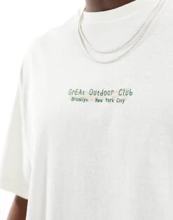 Jack & Jones Oversized Great Outdoors Back Print T-shirt In Light Grey For Men Egret -Men Style Shop 206455806 4