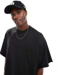 Jack & Jones Super Oversized Heavyweight Sweat T-shirt Co-ord In Washed Black For Men -Men Style Shop 206458890 1 black 1