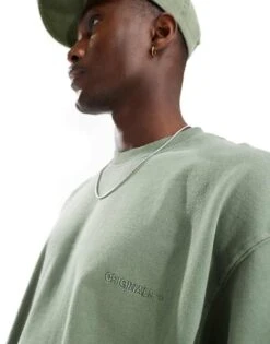 Jack & Jones Super Oversized Heavyweight Sweat T-shirt Co-ord In Green For Men Laurel Wreath -Men Style Shop 206460034 4