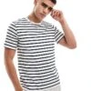 Jack & Jones Stripe T-shirt In White For Men Cloud Dancer- Stripe