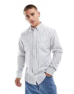 Jack & Jones Shirt With Blue Stripe For Men Ensign Blue Stripes: -Men Style Shop 206502148 1 ensignbluestripes 1