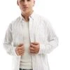 Jack & Jones Shirt With Beige Stripe For Men Crockery Stripes:str