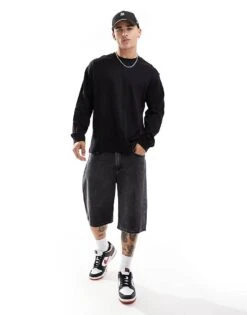 Jack & Jones Oversized Long Sleeve T-shirt In Black For Men -Men Style Shop 206502165 4