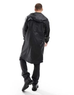 Jack & Jones Rubberized Raincoat In Black For Men -Men Style Shop 206502166 3