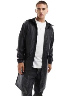 Jack & Jones Rubberized Raincoat In Black For Men -Men Style Shop 206502166 4