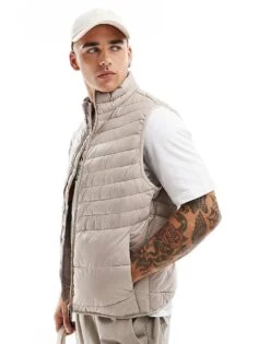 Jack & Jones Packable Padded Gilet In Off White For Men Atmosphere -Men Style Shop 206502214 1 atmosphere 1