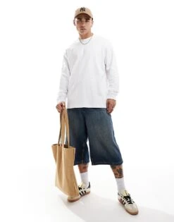 Jack & Jones Oversized Long Sleeve T-shirt In White For Men -Men Style Shop 206502316 3