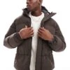 Jack & Jones Short Puffer Jacket In Brown For Men Mulch