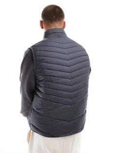 Jack & Jones Packable Padded Gilet In Dark Grey For Men Asphalt -Men Style Shop 206502427 2
