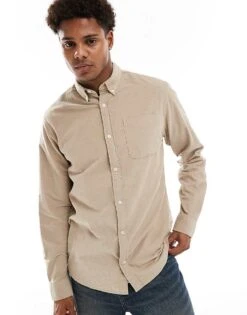 Jack & Jones Cord Shirt In Beige For Men Crockery -Men Style Shop 206502443 1 crockery 1