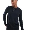 Jack & Jones Crew Neck Jumper In Navy For Men Navy Blazer