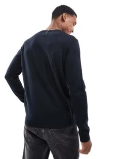 Jack & Jones Crew Neck Jumper In Navy For Men Navy Blazer -Men Style Shop 206502477 2