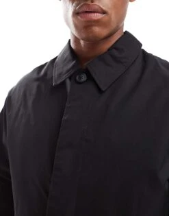 Jack & Jones Water Repellant Mac In Black For Men -Men Style Shop 206502509 3