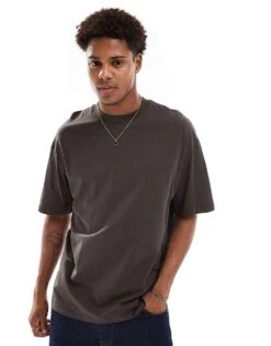 Jack & Jones Oversized T-shirt In Chocolate For Men Mulch -Men Style Shop 206502510 1 mulch 1