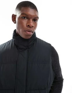 Jack & Jones Puffer Gilet In Black For Men -Men Style Shop 206502521 4