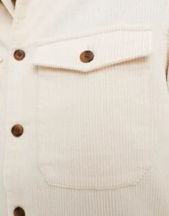 Jack & Jones Oversized Cord Overshirt In Ecru For Men Buttercream -Men Style Shop 206502566 3