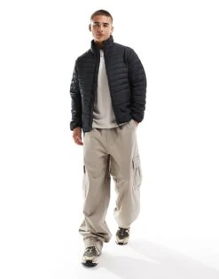 Jack & Jones Packable Padded Jacket With Stand Collar In Black For Men -Men Style Shop 206502629 4