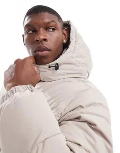 Jack & Jones Short Puffer Jacket In Beige For Men Atmosphere -Men Style Shop 206502637 4