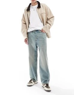 Jack & Jones Ron Skater Jean In Blue Cast Wash For Men Mid Blue Tinted -Men Style Shop 206549235 4