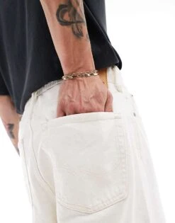 Jack & Jones Ron Skater Jean Co-ord In Ecru For Men -Men Style Shop 206549273 5