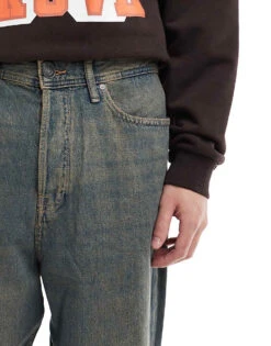 Jack & Jones Ron Skater Jean With Brown Cast Wash In Black For Men Brown Tint? -Men Style Shop 206549281 5