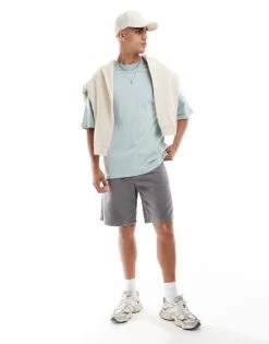 Jack & Jones Super Oversized T-shirt In Grey Blue For Men Grey Mist -Men Style Shop 206549405 4