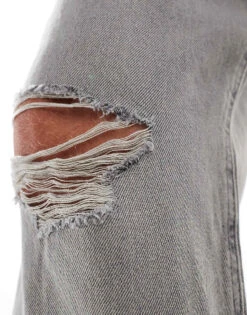 Jack & Jones Alex Baggy Jean With Knee Breaks In Grey Wash For Men Light Special Grey -Men Style Shop 206549481 3