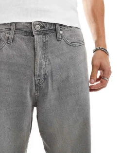 Jack & Jones Alex Baggy Jean With Knee Breaks In Grey Wash For Men Light Special Grey -Men Style Shop 206549481 5