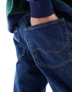 Jack & Jones Eddie Baggy Jean In Dark Blue Was For Men Mid Blue (924) -Men Style Shop 206549544 5