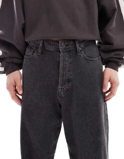 Jack & Jones Ron Skater Jean In Washed Black For Men -Men Style Shop 206549598 5