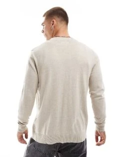 Jack & Jones Light Weight Cardigan In Beige For Men Oatmeal Detail:melan -Men Style Shop 206551410 2