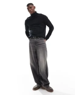 Jack & Jones Knitted Roll Neck Jumper For Men Black -Men Style Shop 206551436 1 black 1