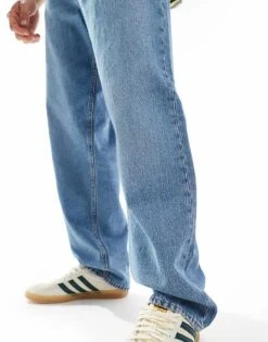 Jack & Jones Eddie Loose Fit Rigid Jean In Mid Blue Wash For Men Blue Denim -Men Style Shop 206551461 4