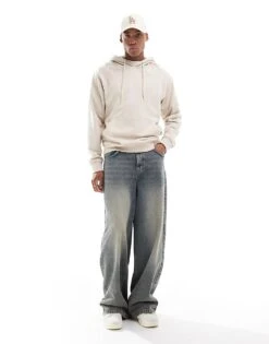 Jack & Jones Super Oversized Hoodie In Beige For Men Moonbeam -Men Style Shop 206551468 4