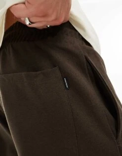 Jack & Jones Slim Clean Jersey Drawstring Trouser In Brown For Men Wren -Men Style Shop 206551501 4