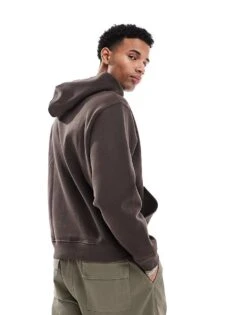 Jack & Jones Premium Oversized 400gsm Heavyweight Hoodie In Chocolate Brown For Men Mulch -Men Style Shop 206551553 3