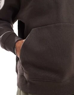 Jack & Jones Premium Oversized 400gsm Heavyweight Hoodie In Chocolate Brown For Men Mulch -Men Style Shop 206551553 4