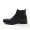 Jack & Jones Leather Chelsea Boot In Black For Men Anthracite