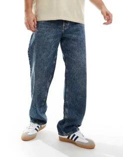 Jack & Jones Eddie Loose Rigid Fit Jean In Washed Blue For Men Blue Denim